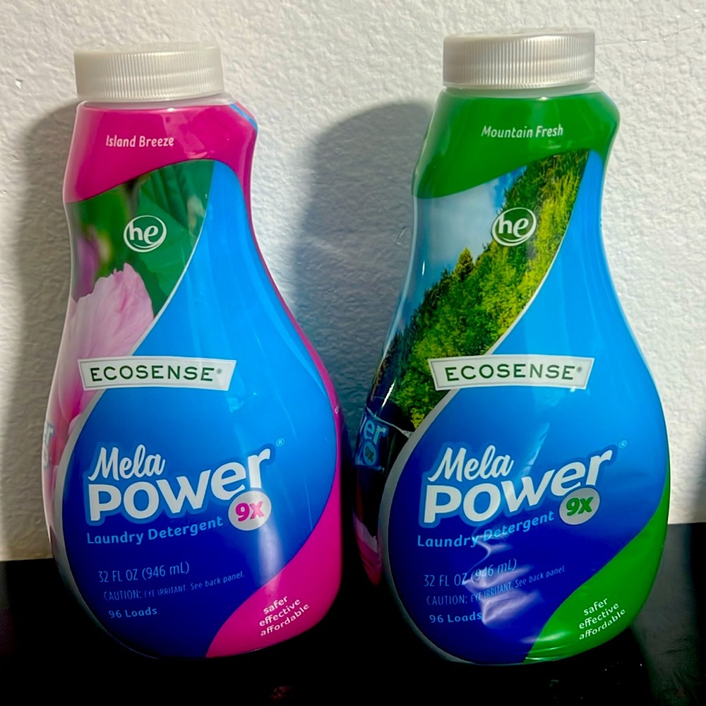 MelaPower 9x Detergent 96 Loads 2-Pack HE: Mountain fresh & Island Breeze
